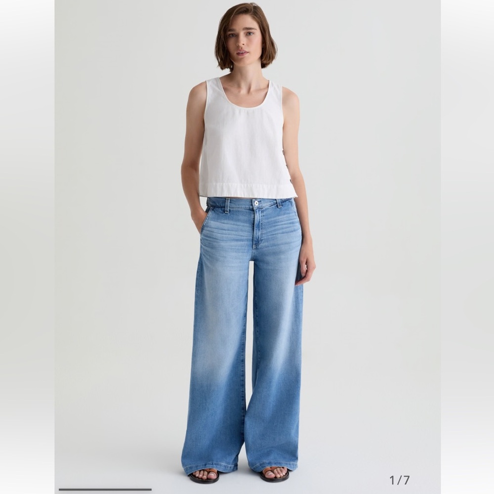 AG Adriano Goldschmied Light Blue “Stella” Palazzo jeans